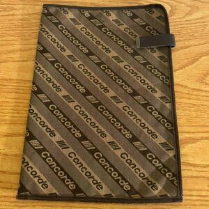 Vtg. Air France Airlines Concorde Cloth Dossier/Portfolio Case-Brown Logo Design